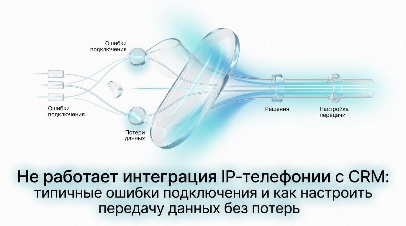 Не работает интеграция IP-телефонии с CRM: типичные ошибки подключения и как настроить передачу данных без потерь